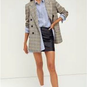 Free People Leather Mini Skirt W Buttons